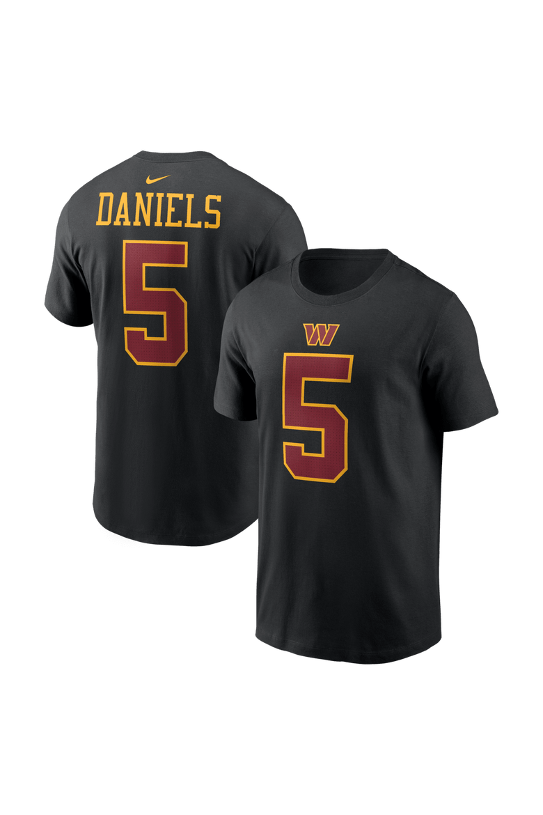 Men's Nike Jayden Daniels Black Washington Commanders Name & Number T-Shirt, Main, color, Black