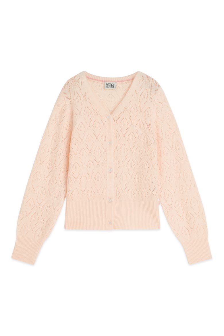 Kids' Pointelle Cardigan, Main, color, EGGNOG