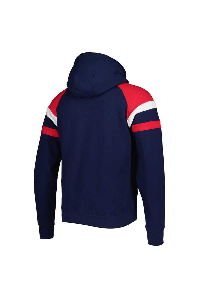 Men's Starter Navy New England Patriots Draft Fleece Raglan Pullover Hoodie, Alternate, color, Navy