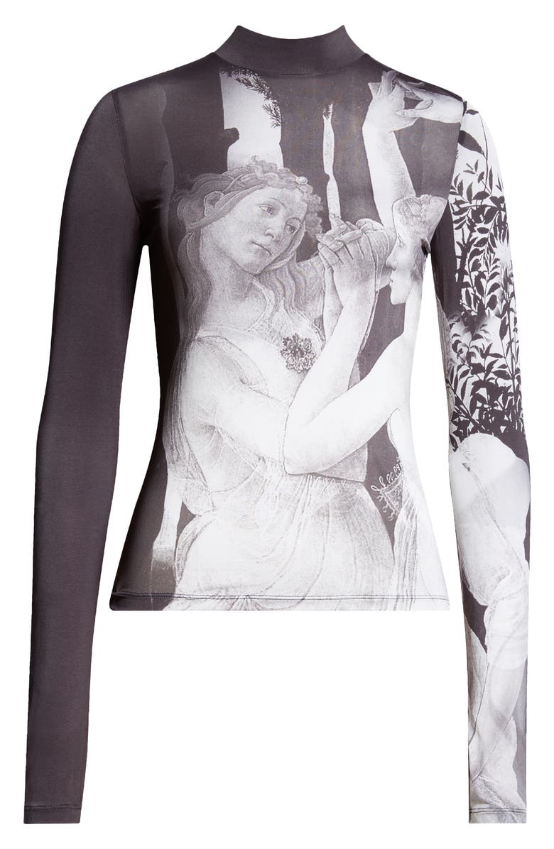 Alice + Olivia Delaina Graphic Long Sleeve Top, Alternate, color,