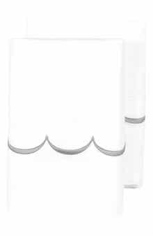 Scalloped Edge Embroidered 600 Thread Count Pillowcases