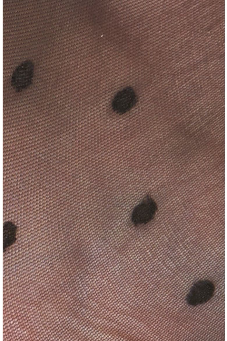 Sheer Pin Dot Anklet Socks, Alternate, color, BLACK