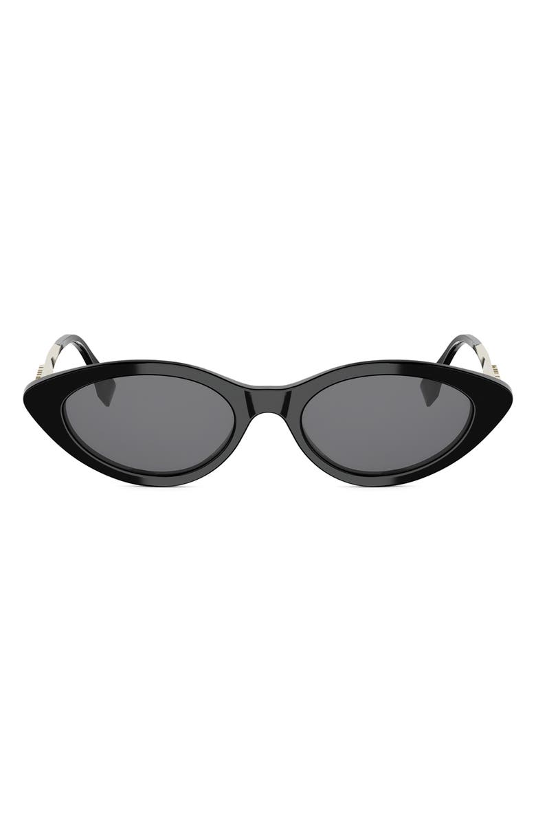 Fendi graphy 51mm Cat Eye Sunglasses, Main, color, Shiny Black / Smoke