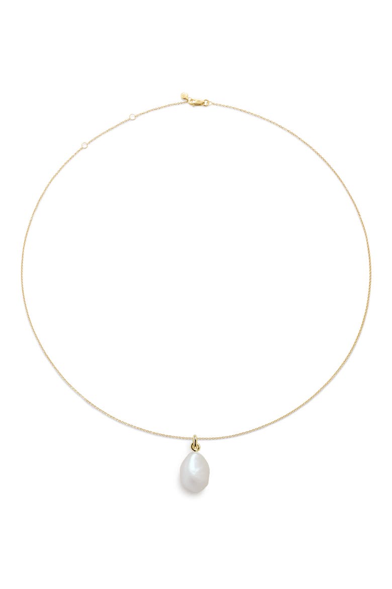 Nura Baroque Pearl Pendant Necklace, Main, color, 14K SOLID GOLD/ PEARL