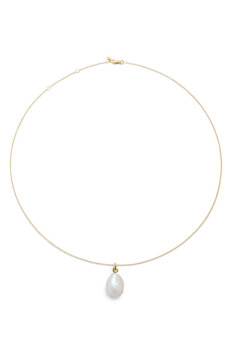 Monica Vinader Nura Baroque Pearl Pendant Necklace, Main, color, 14K Solid Gold/ Pearl