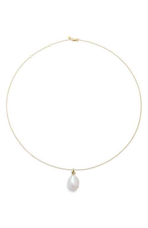 Monica Vinader Nura Baroque Pearl Pendant Necklace in 14K Solid Gold/pearl at Nordstrom