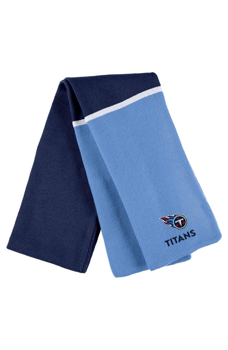 WEAR by Erin Andrews Women's WEAR by Erin Andrews Navy Tennessee Titans Colorblock Cuffed Knit Hat with Pom and Scarf Set, Alternate, color, Navy