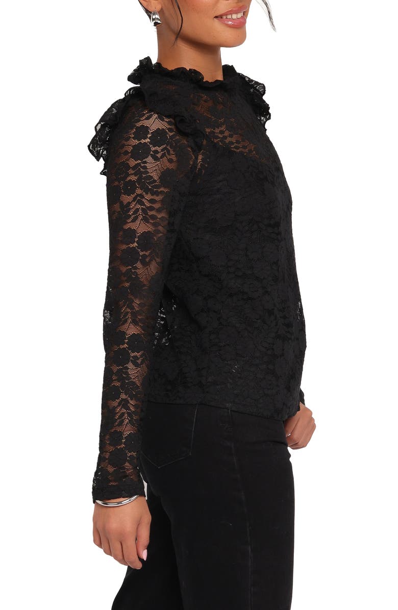 Petal & Pup Lettie Lace Long Sleeve Top, Alternate, color, Black