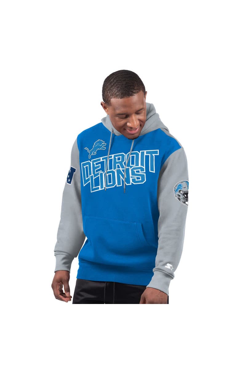 STARTER Men's Starter Blue Detroit Lions Extreme Pullover Hoodie, Main, color,