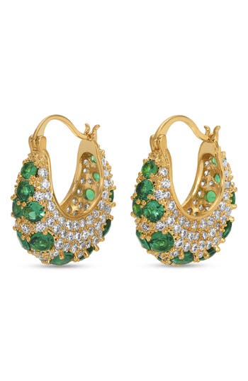 Eye Candy Los Angeles Serena Cubic Zirconia Hoop Earrings In Gold