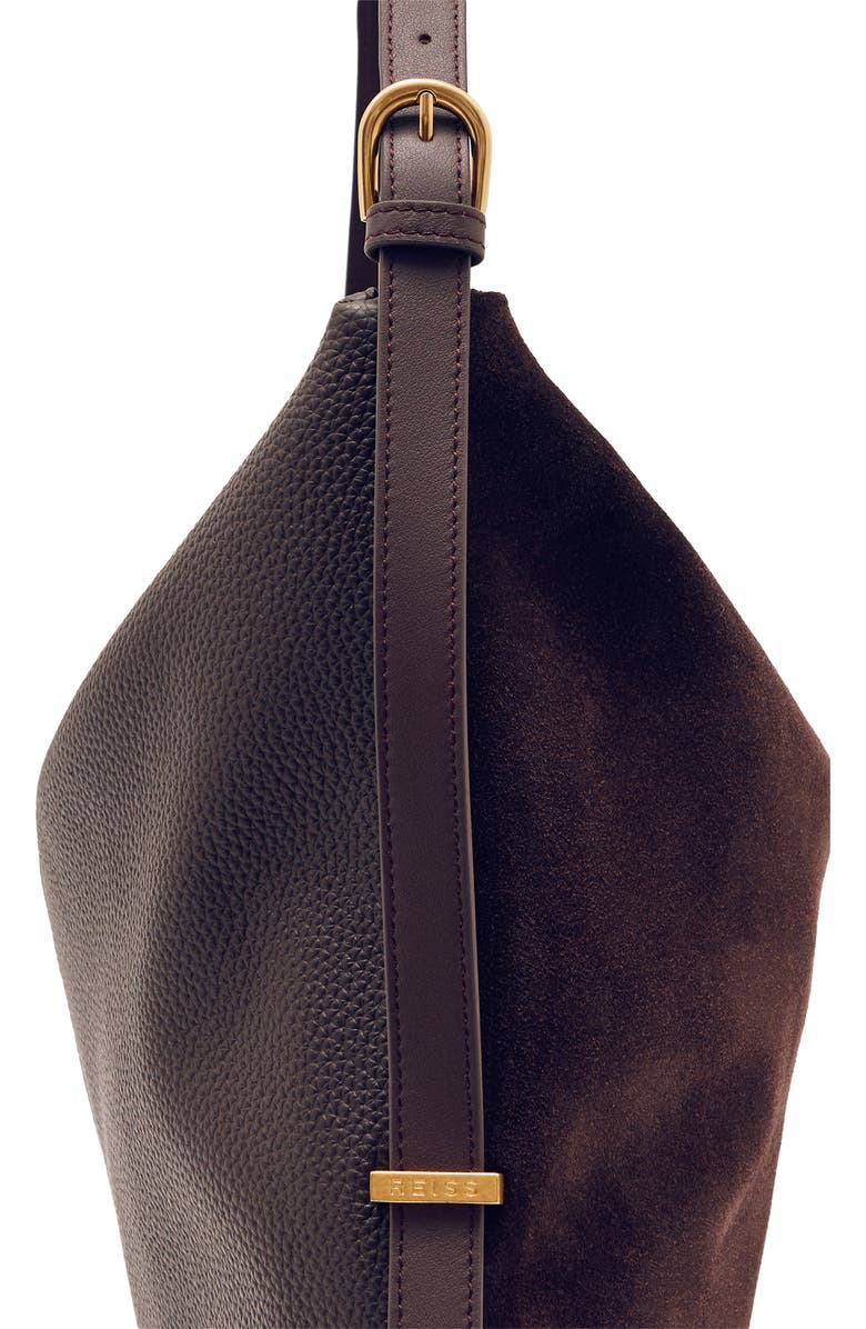 Reiss Vigo Shoulder Bag, Alternate, color, Burgundy