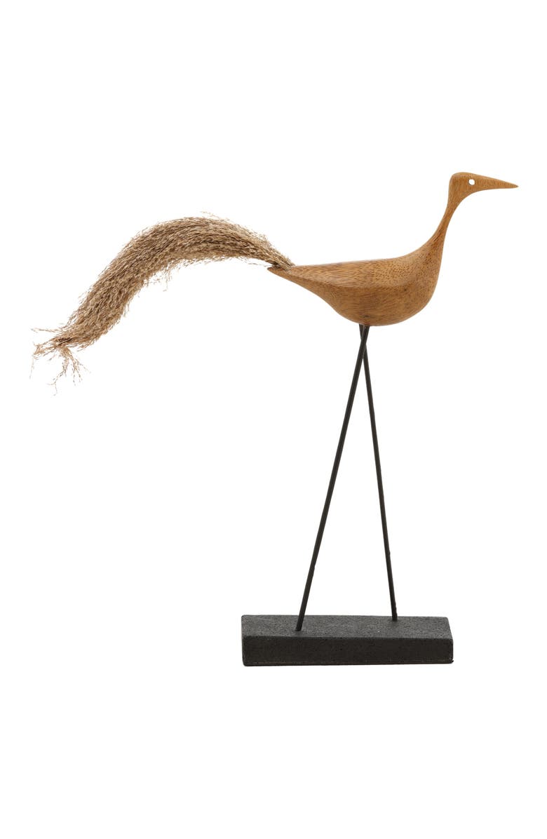 Dovetail Furniture Kestrel & Stone Bird Sculpture, Alternate, color, Natural/Black