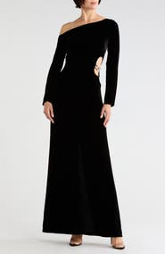 L'AGENCE Seren Cutout Long Sleeve Maxi Dress