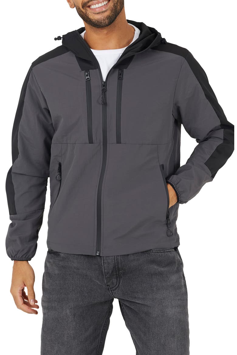 Windrunner Hooded Zip-Through Jacket, Main, color, Charcoal