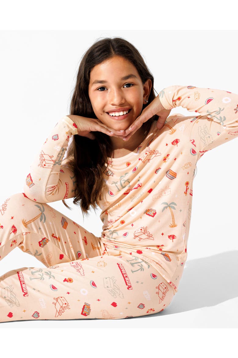 Kids' Minecraft Summer Vibes Set of 2 Piece Pajamas, Alternate, color, Minecraft: Summer Vibes