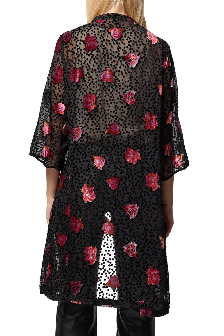 Rose Velvet Burnout Ruana, Alternate, color, BLACK