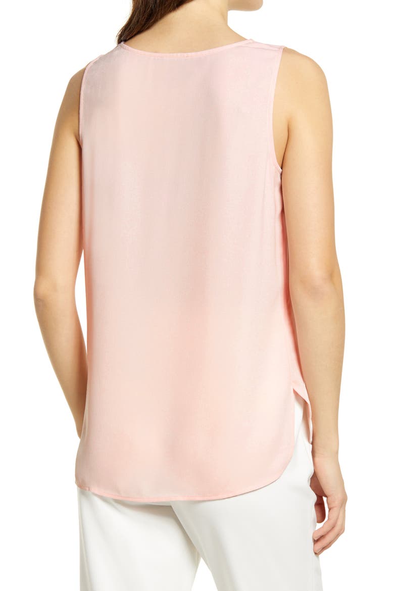 Scoop Neck Woven Shell, Alternate, color, PINK CHINTZ