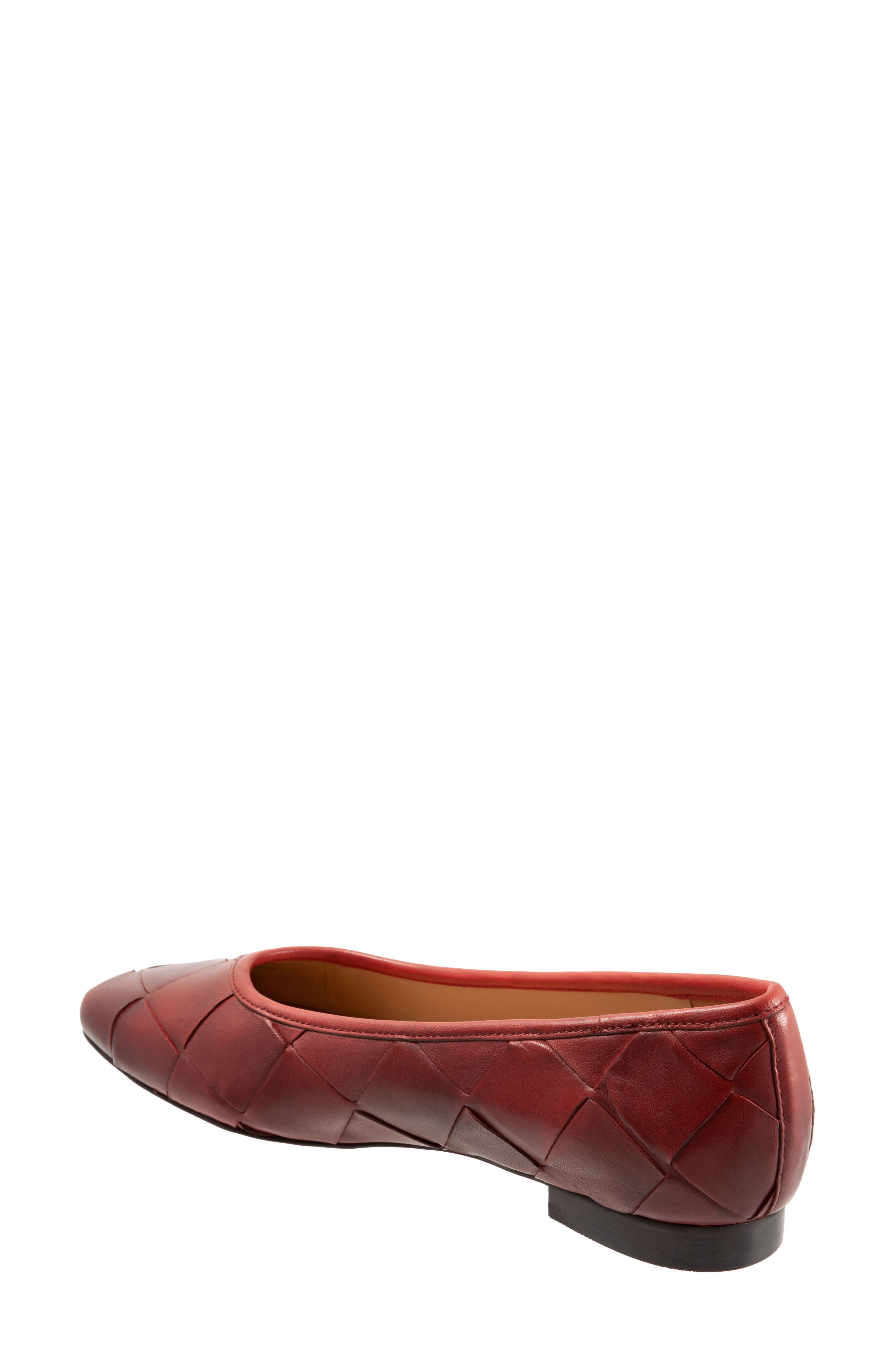 Trotters Hanny Flat, Alternate, color, Red Leather
