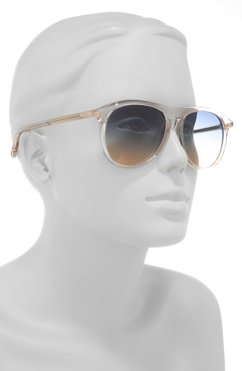 Chloé 56mm Aviator Sunglasses, Alternate, color, Pink Pink Green