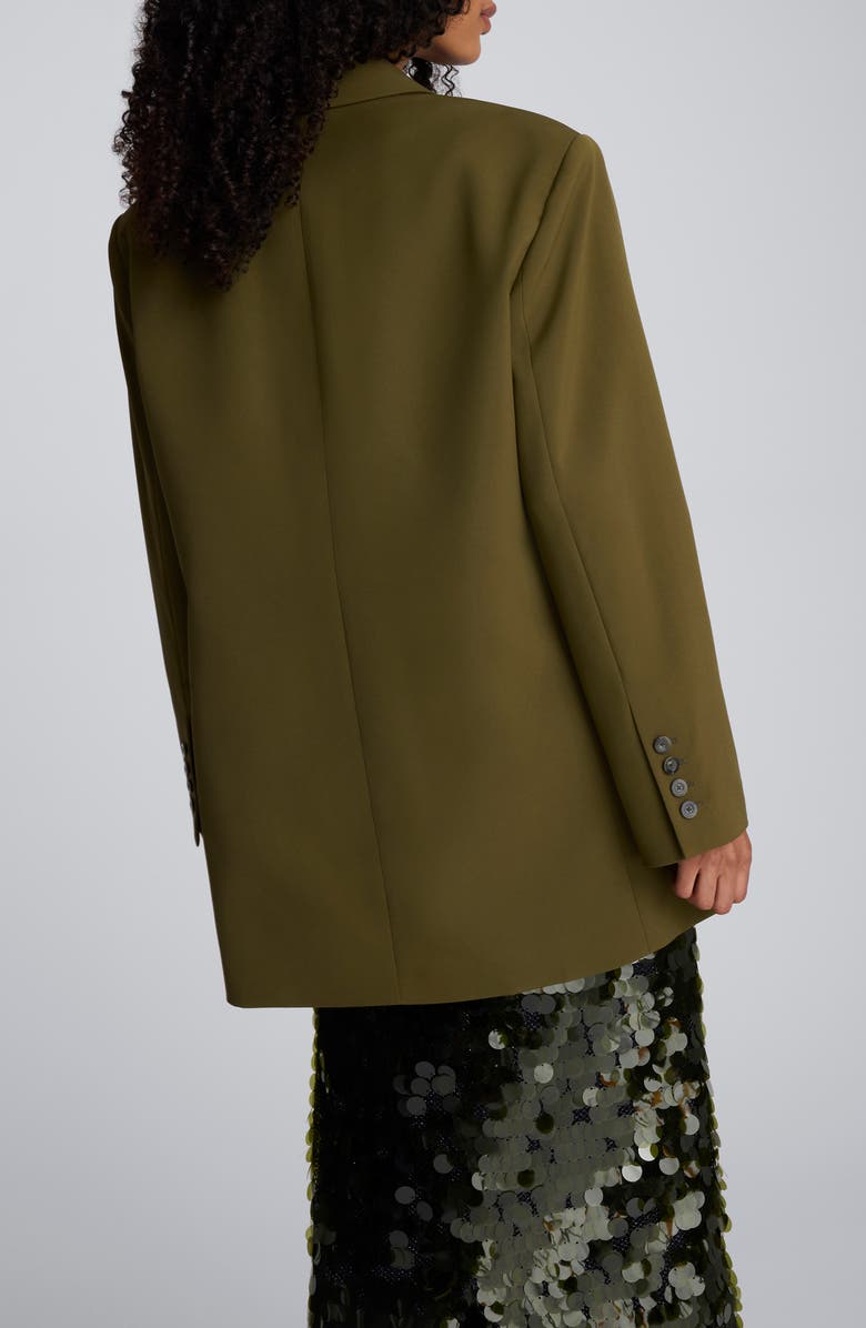 Kenneth Cole Three-Button Boyfriend Blazer, Alternate, color, Olive Green