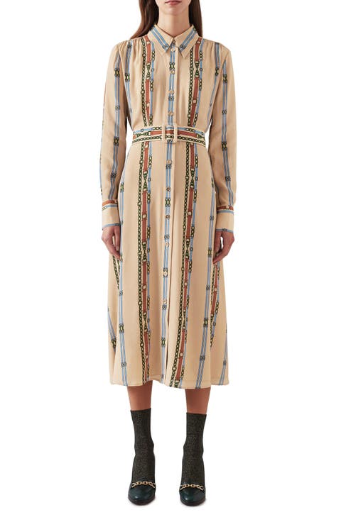 Kate Long Sleeve Belted Shirtdress