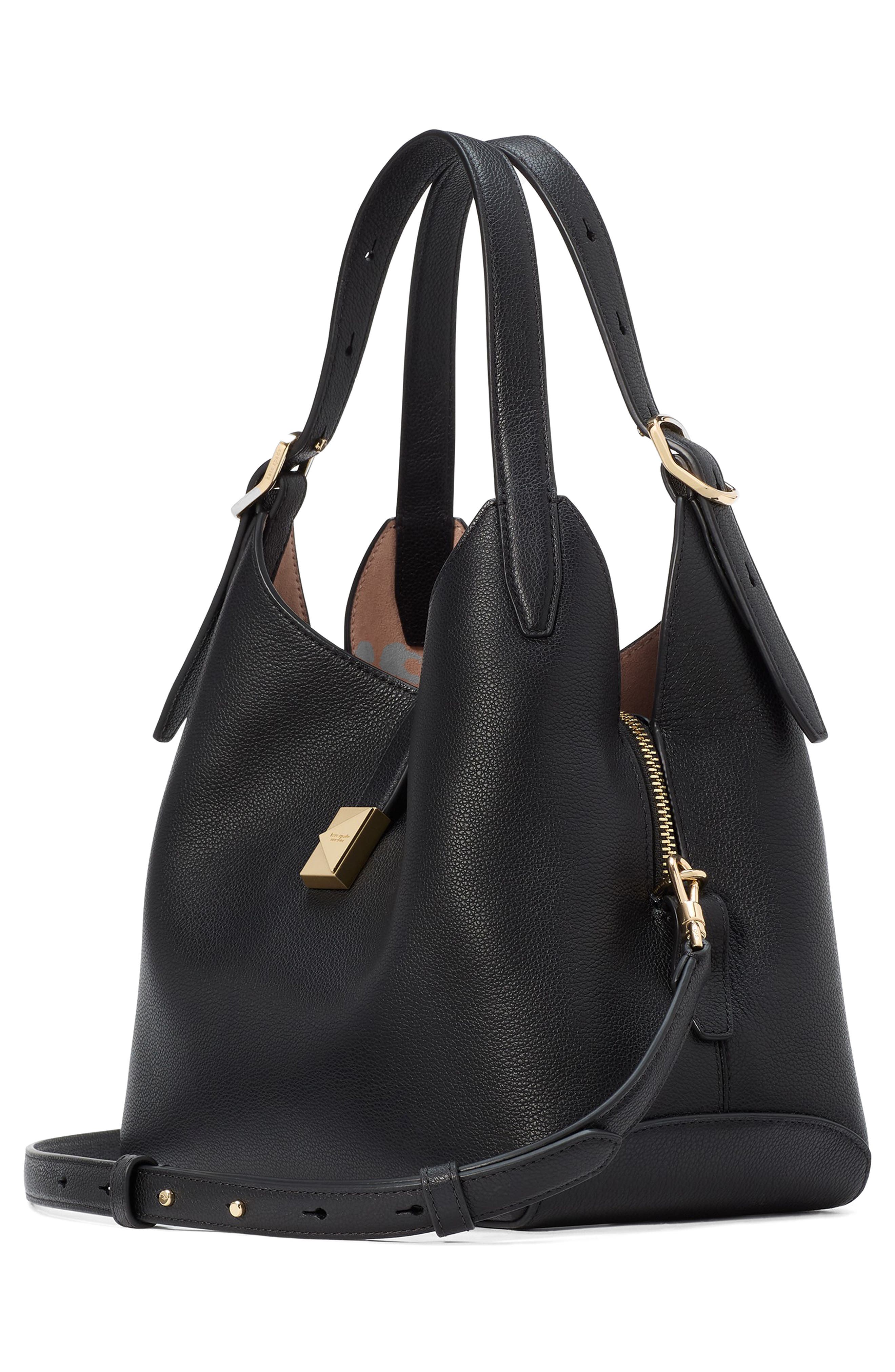 Kate Spade New York deco pebbled leather shoulder bag, Alternate, color, 