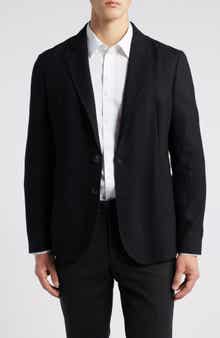 Emporio Armani Textured Black Wool Sport Coat