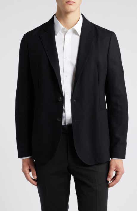 Emporio Armani Textured Black Wool Sport Coat