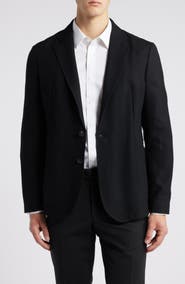 Emporio Armani Textured Black Wool Sport Coat