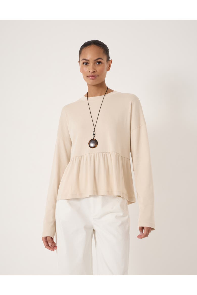Sana Peplum Jersey Top, Main, color, Almond