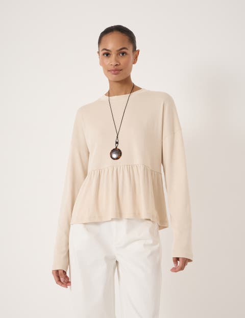 Sana Peplum Jersey Top