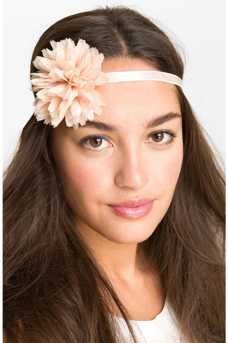 Capelli of New York Chiffon Flower Headband, Main, color, NATURAL