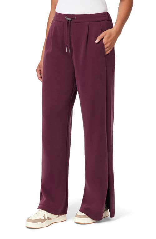 Scotch & Soda Wide Leg Zip Ankle Pants In Burgundy