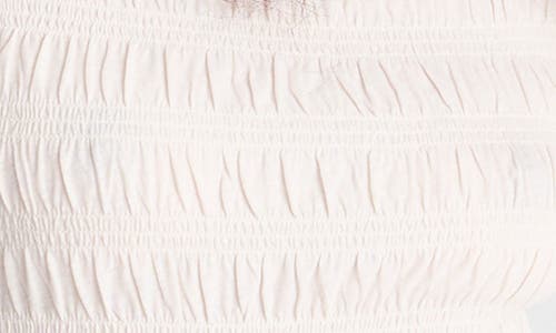 Madewell Smocked Boat Neck Long Sleeve Cotton Top In White