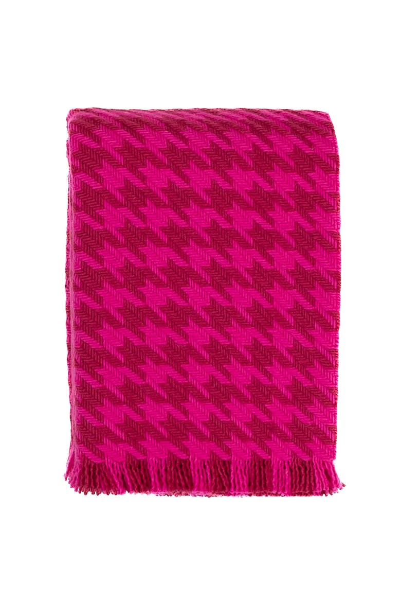 Southampton Home Naturally Weighted Houndstooth Throw, Alternate, color, Pink