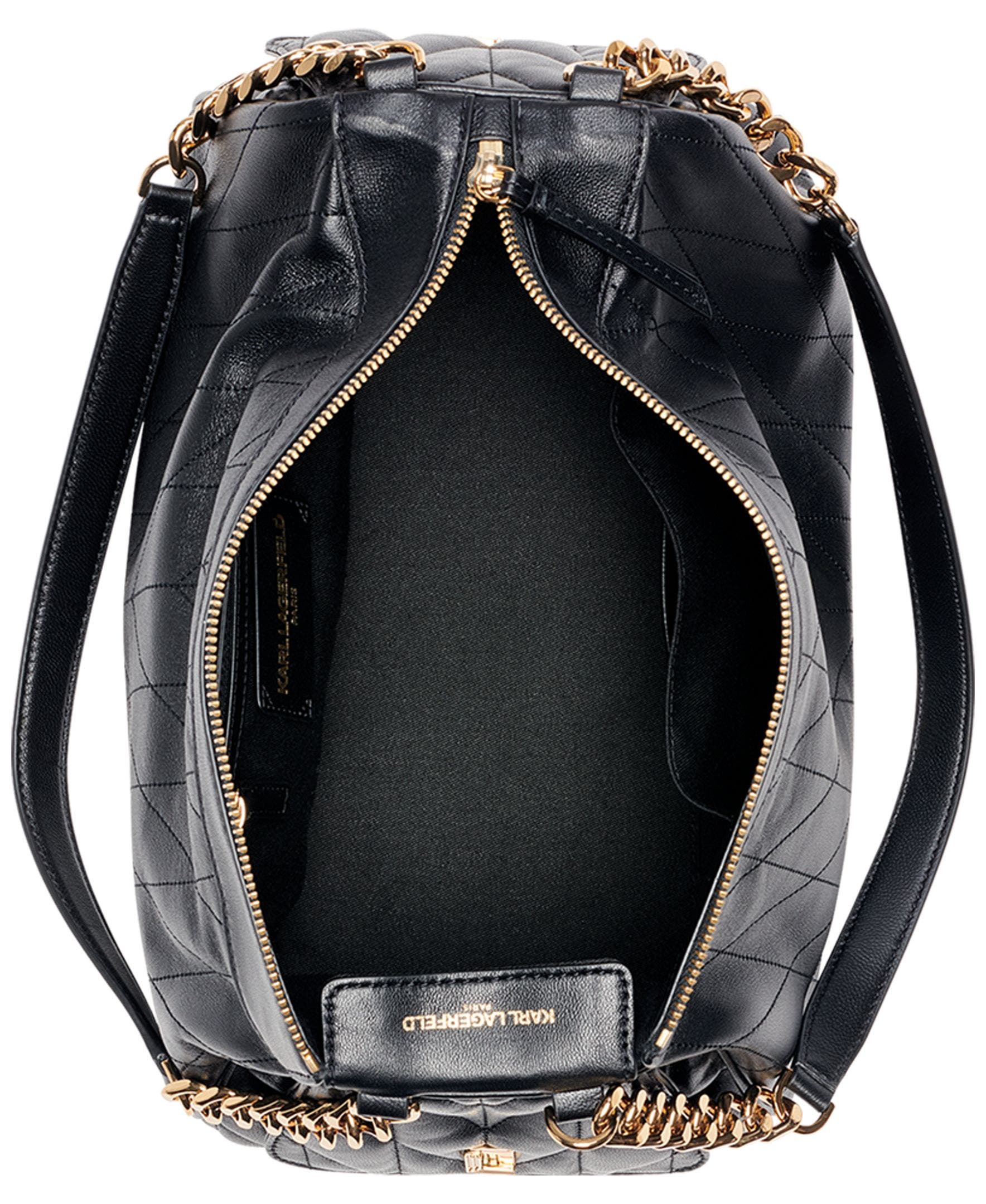 KARL LAGERFELD PARIS Lafayette Satchel, Alternate, color, Black/Gold