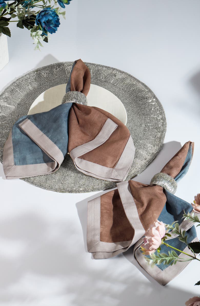 Tiramisu 4-Pack Tropical Sunrise Napkins, Alternate, color, Brown Blue