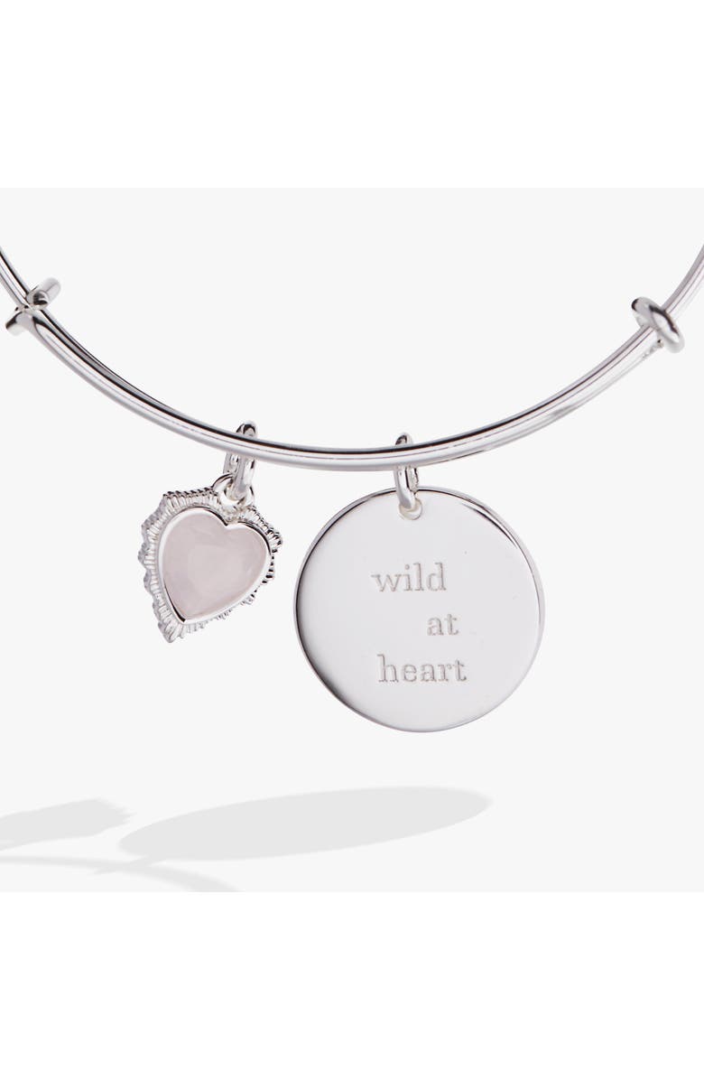 Alex and Ani Wild At Heart Duo Charm Bangle Bracelet, Alternate, color, Silver