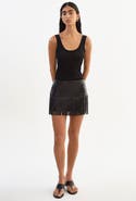 LAMARQUE HUNTER | Leather Fringe Skirt