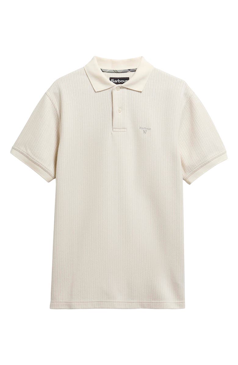 Barbour Harworth Textured Stripe Cotton Polo, Alternate, color, Whisper White