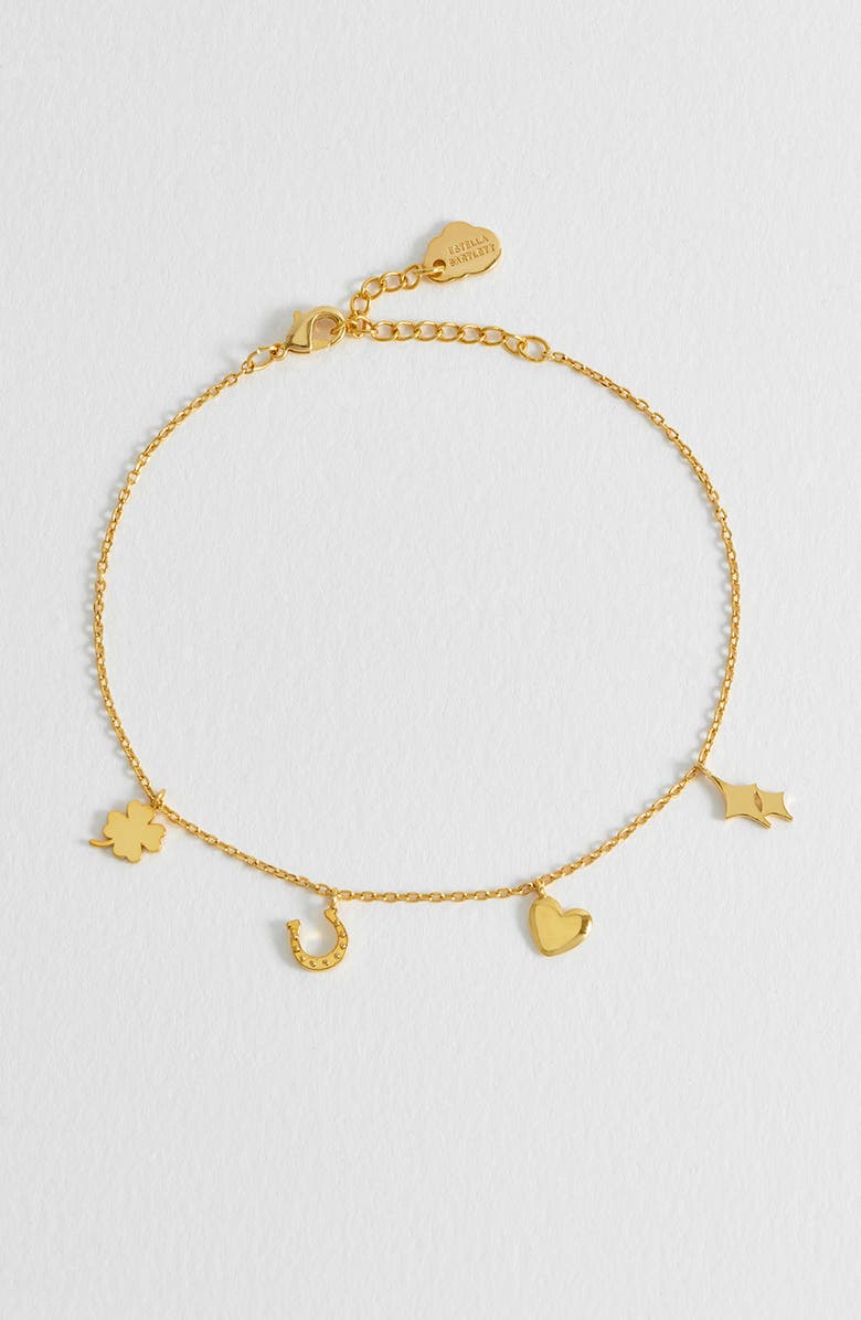 Estella Bartlett Love & Luck Charm Bracelet, Alternate, color, Gold