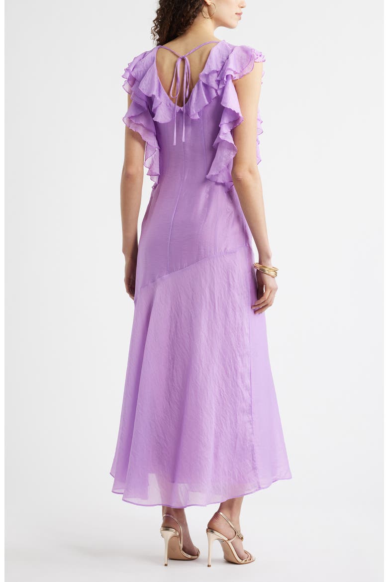 Flutter Sleeve Maxi Dress, Alternate, color, PURPLE SPECTRE