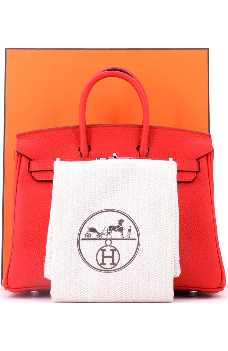 Pre-Owned Hermes Birkin Handbag Red Togo with Palladium Hardware 25, Alternate, color, Rouge Radieux