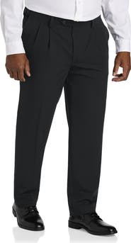 Oak Hill by DXL Big & Tall Easy Stretch Pleated Dress Pants