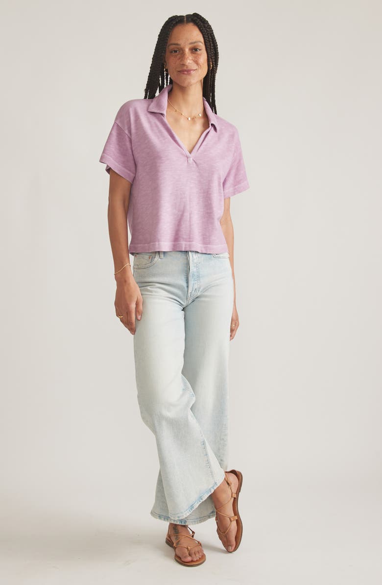 Marine Layer Boxy Cotton Polo T-Shirt, Alternate, color, 