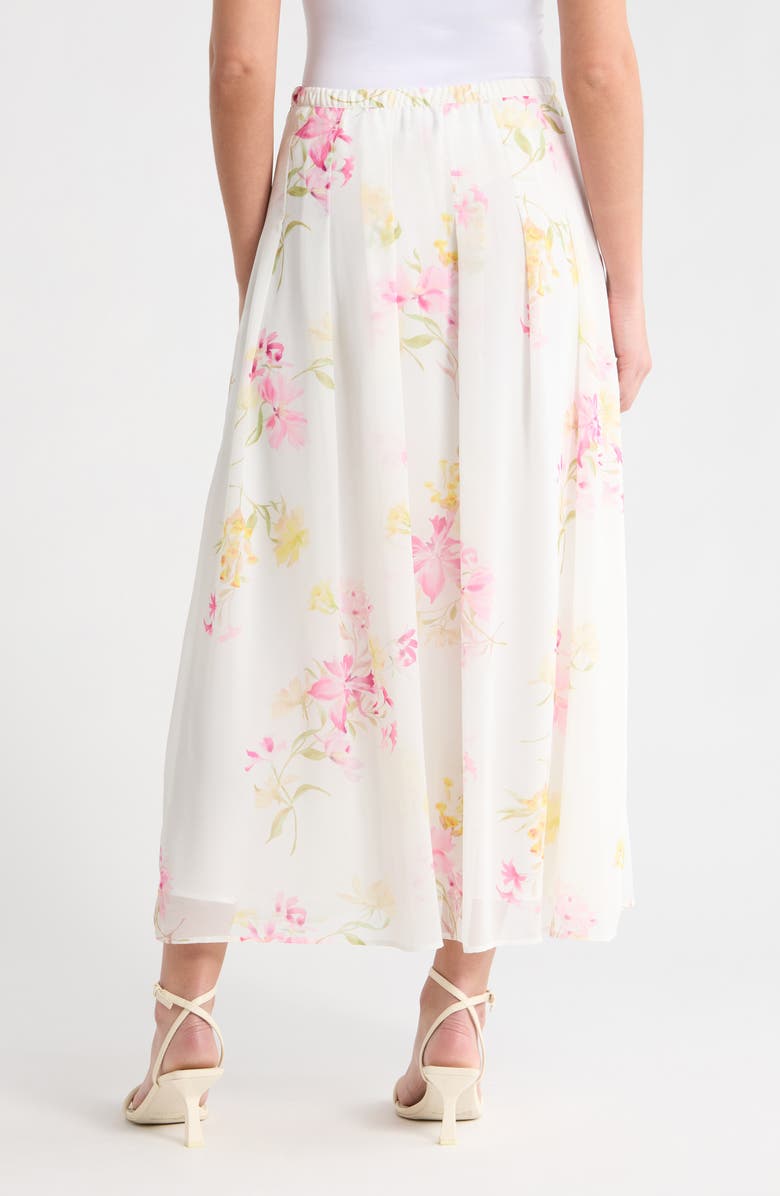 Vince Camuto Floral Maxi Skirt, Alternate, color, Lemon Cream