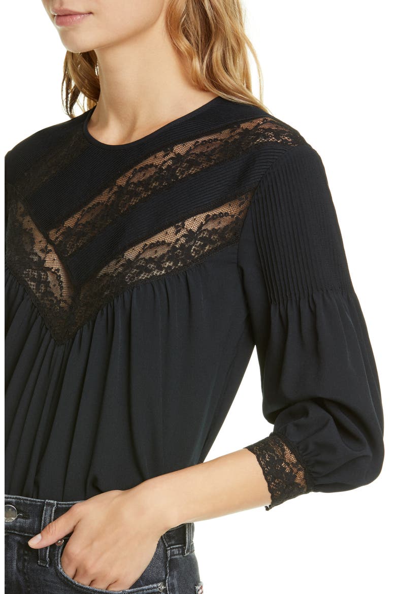 Margette Blouse, Alternate, color, CAVIAR