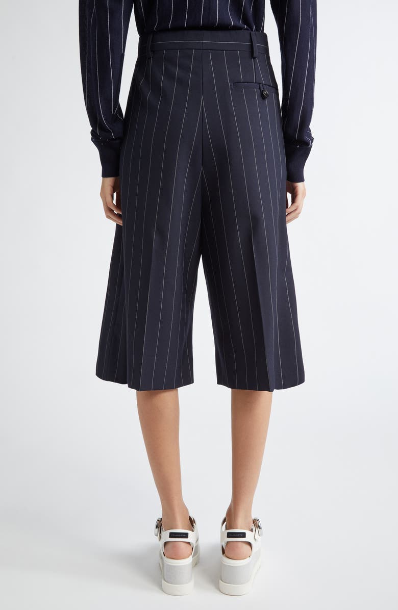 Stella McCartney Pinstripe Wide Leg Culotte Pants, Alternate, color, Ink