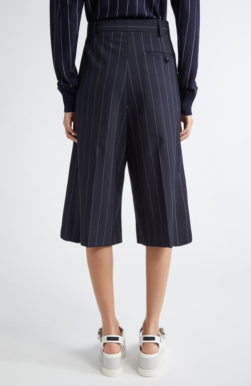 Stella Mccartney Pinstripe Wide Leg Culotte Pants In Ink
