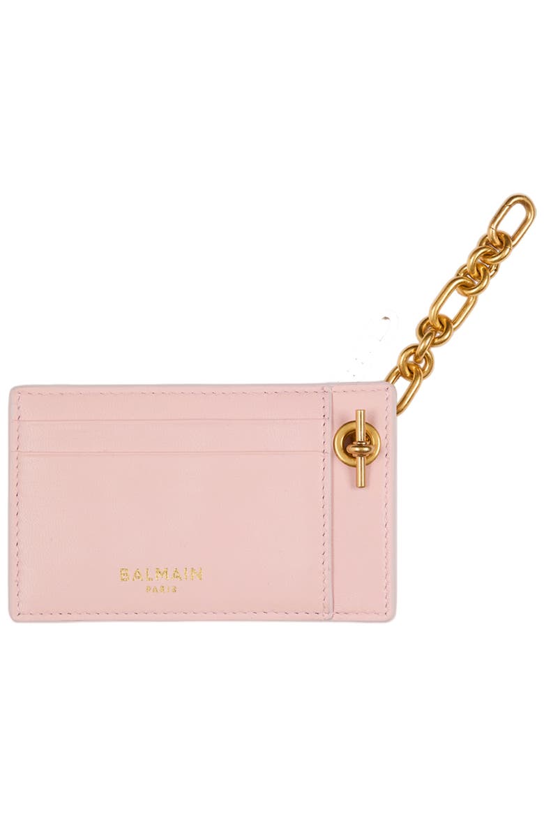 Pulse Card Holder in Smooth Leather, Alternate, color, pink